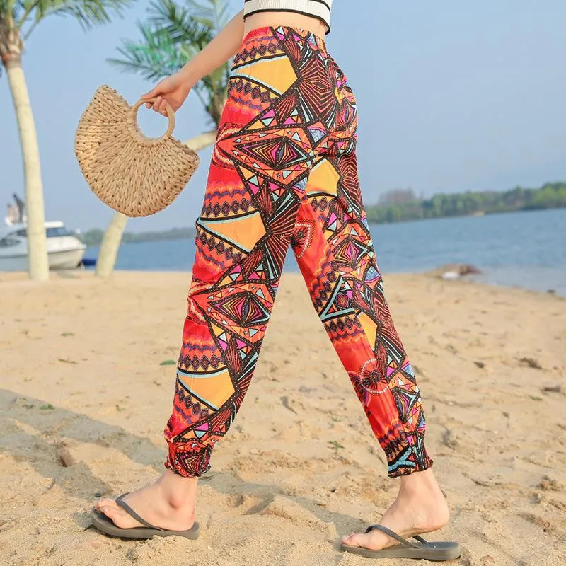 Lantern Pants Bohemian Loose Artificial Cotton Wide Leg Elephant Beach Trousers