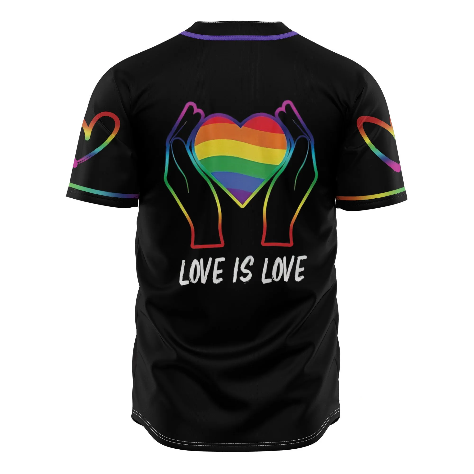 Lgbt Love Is Love Neon 3D Baseball Jersey, Idea Gift for LGBT Pride Month