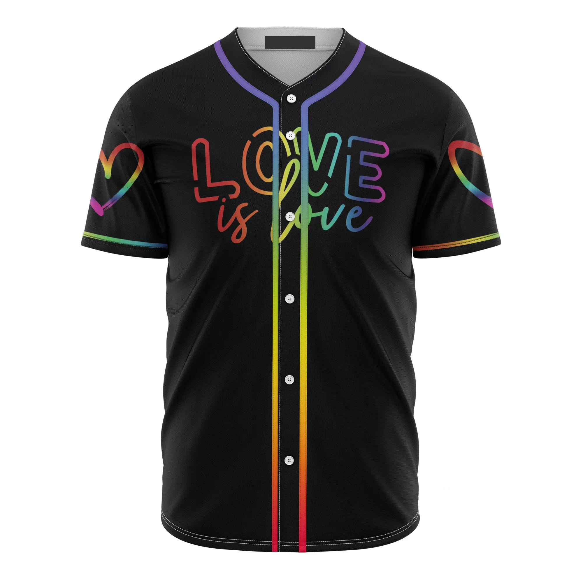 Lgbt Love Is Love Neon 3D Baseball Jersey, Idea Gift for LGBT Pride Month