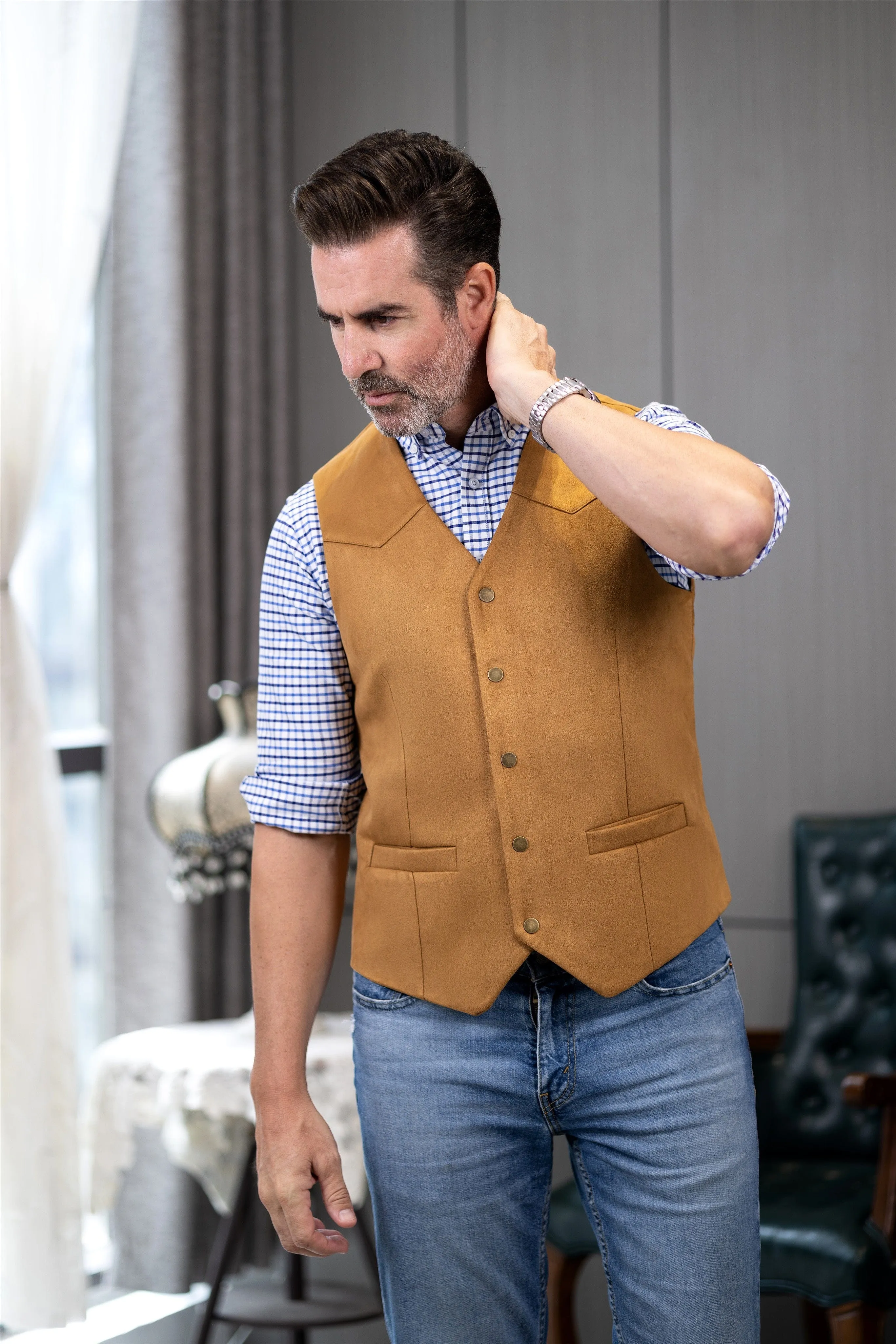 Men's Casual V Neck Waistcoat