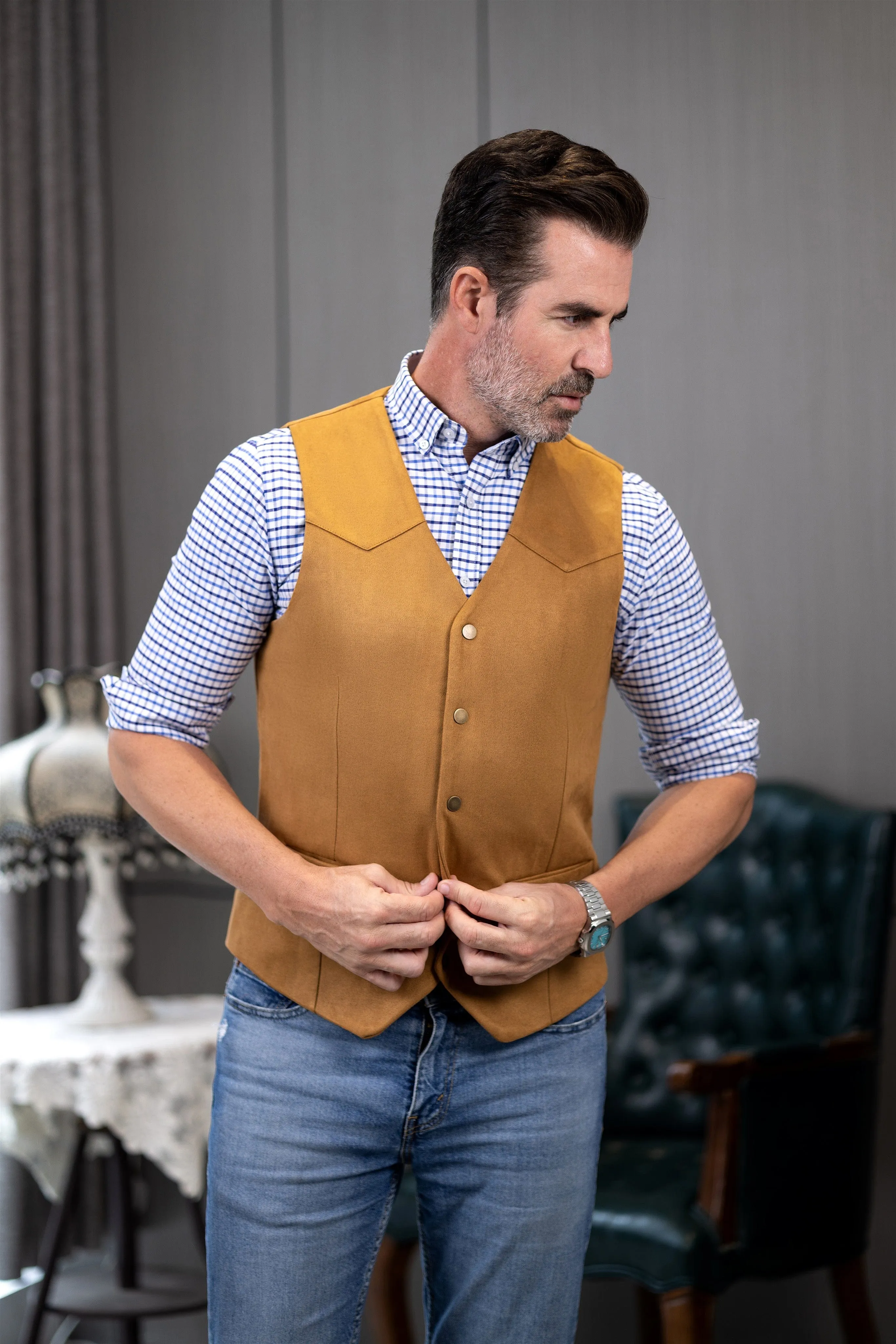 Men's Casual V Neck Waistcoat