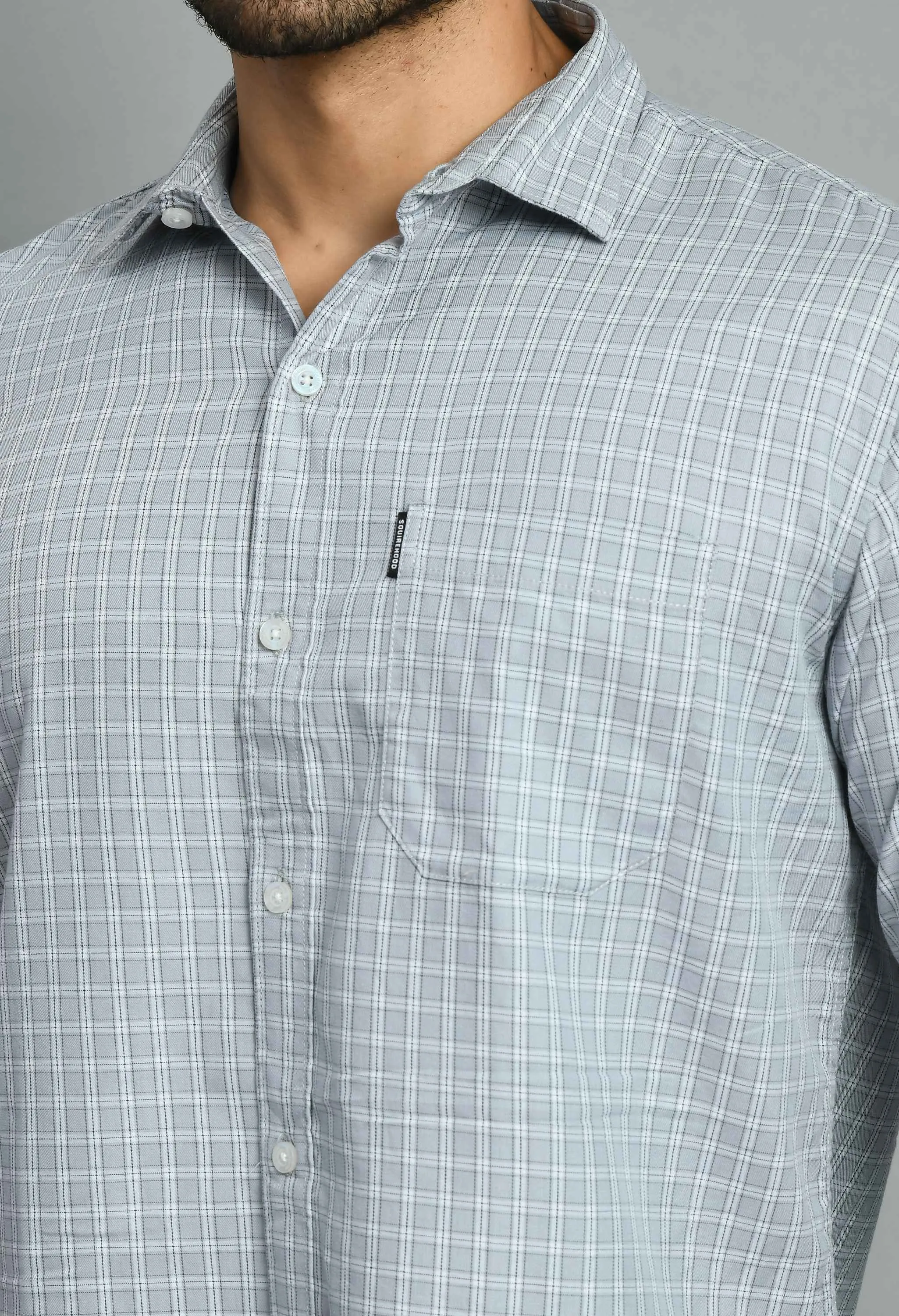 Men's Gray Casual Smart Fit Shirt