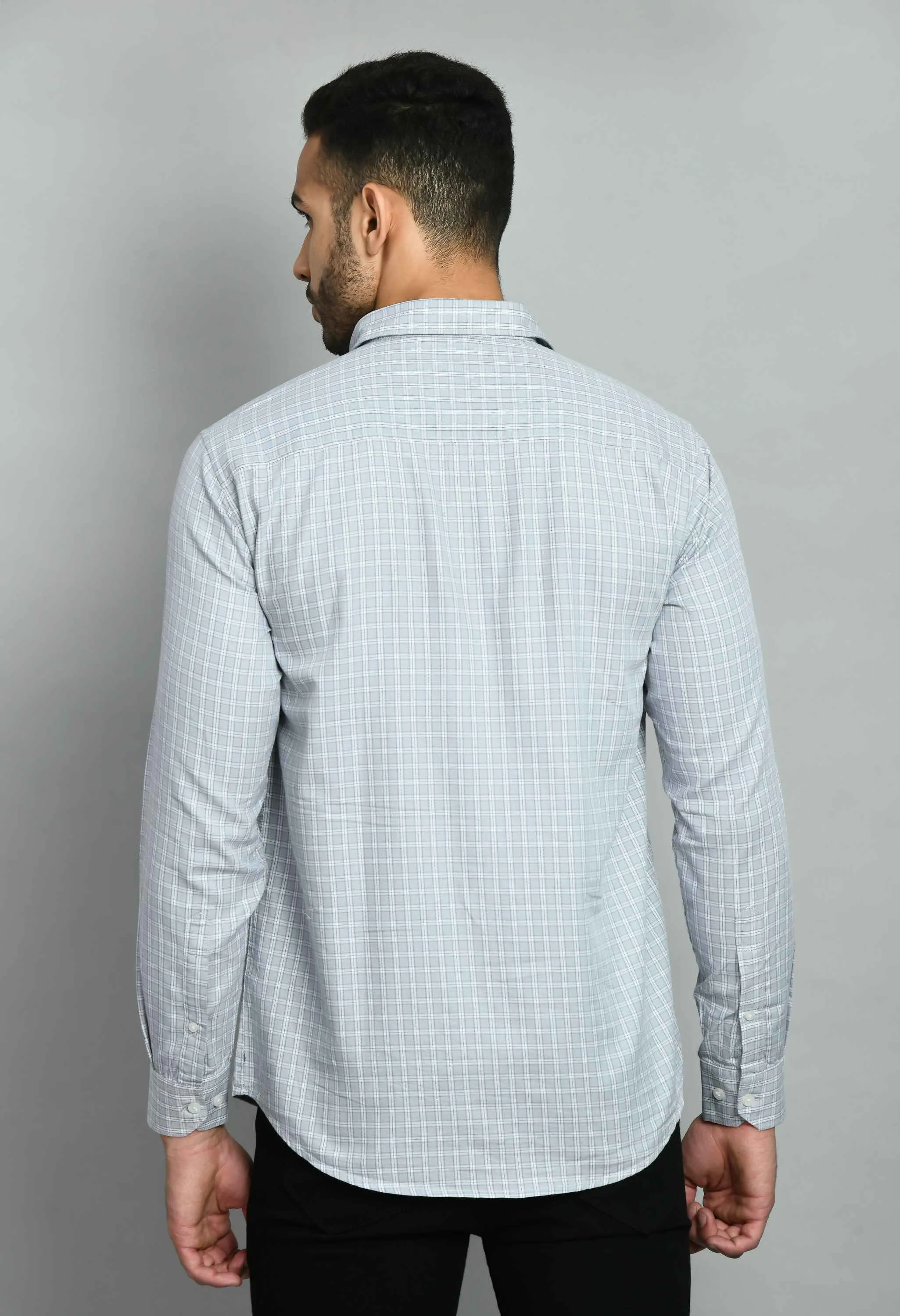 Men's Gray Casual Smart Fit Shirt