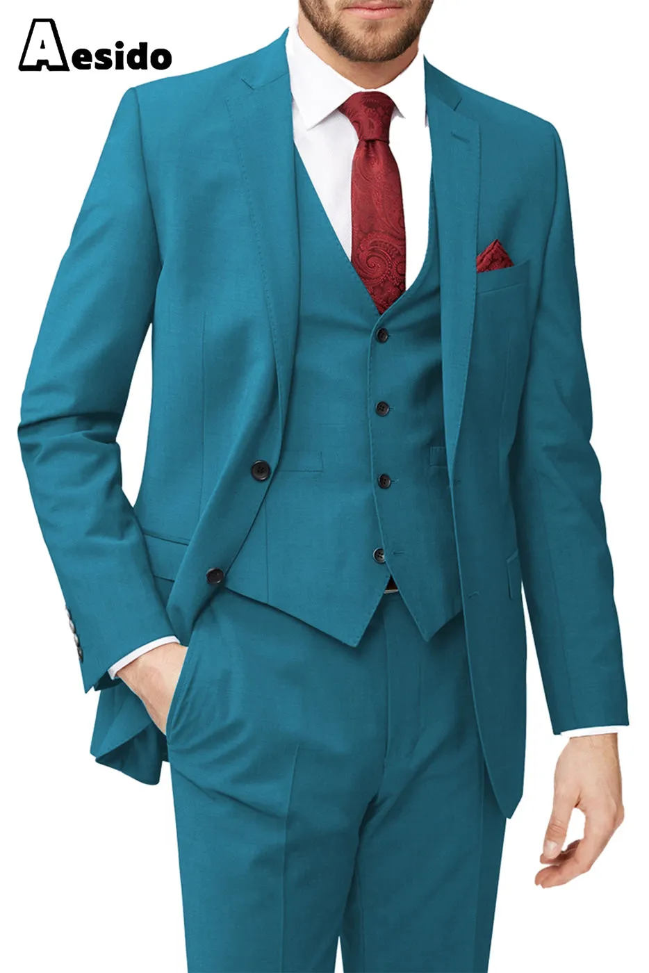 Men's Suit 3 Piece Leisure Notch Lapel Jacket (Blazer Vest Pants)