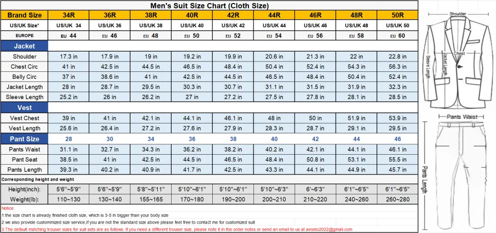 Men's Suit 3 Piece Notch Lapel Blazer（Blazer Vest Pants）