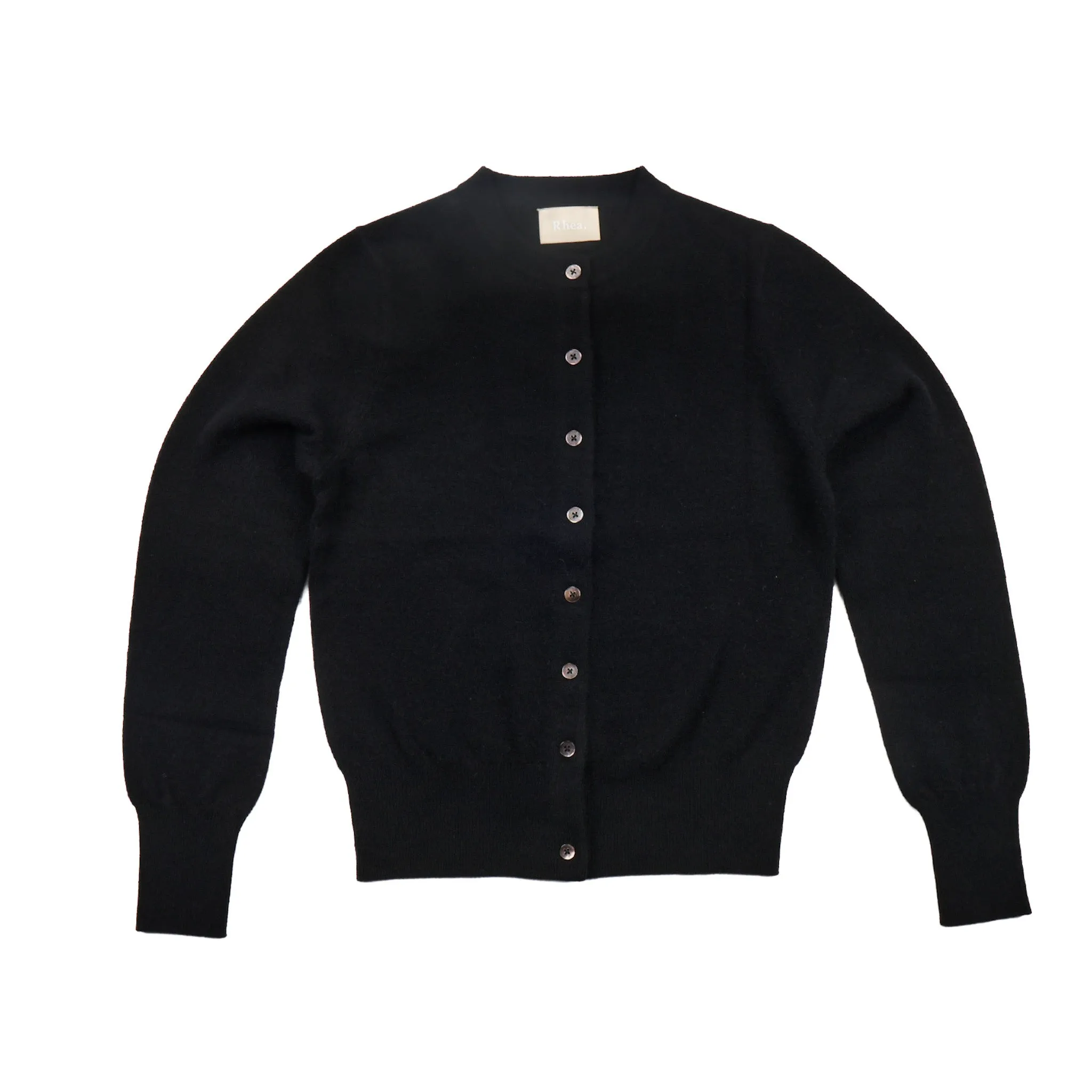 Merino Cashmere Knit Cardigan Black