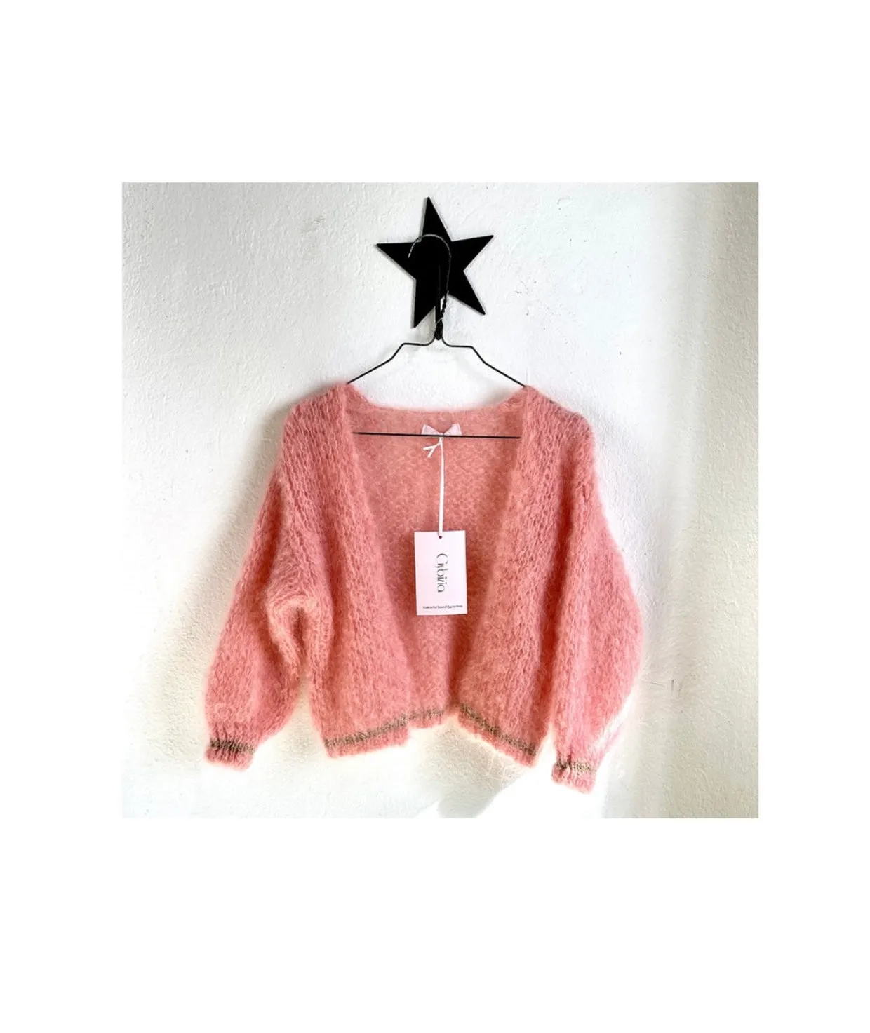 Mini Princess Mohair Cardigan - Peach