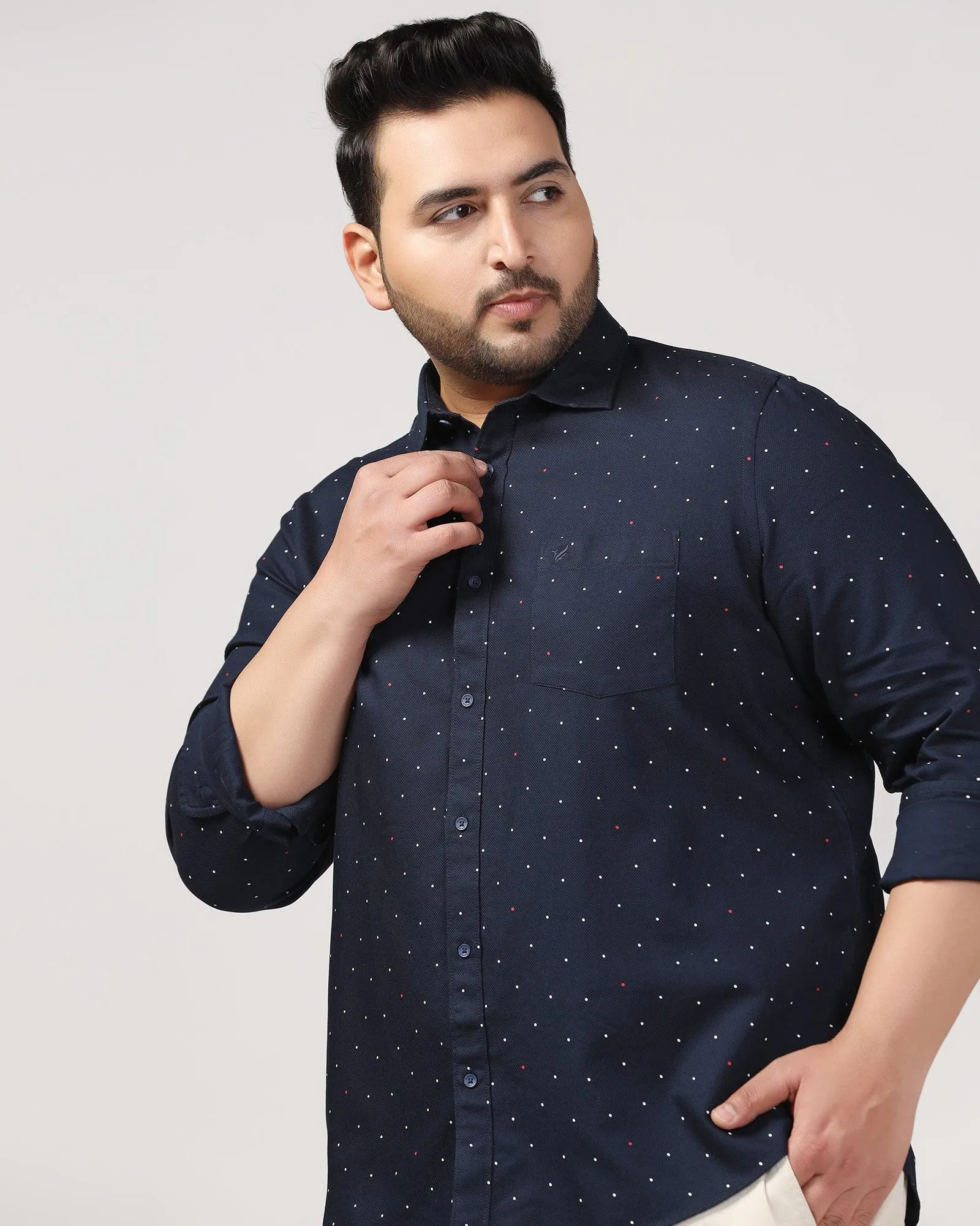 Must Haves Casual Navy Printed Shirt - Cato