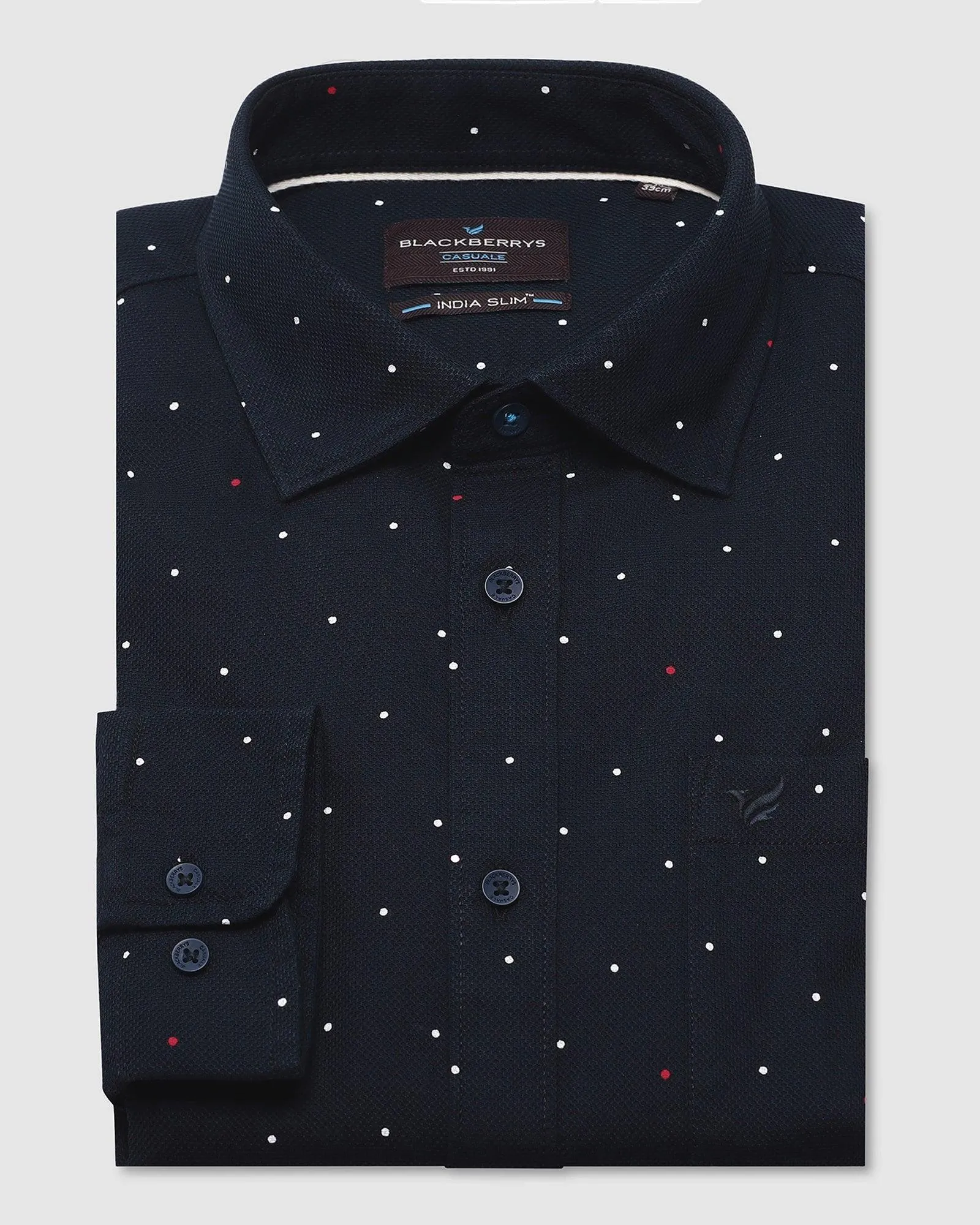 Must Haves Casual Navy Printed Shirt - Cato