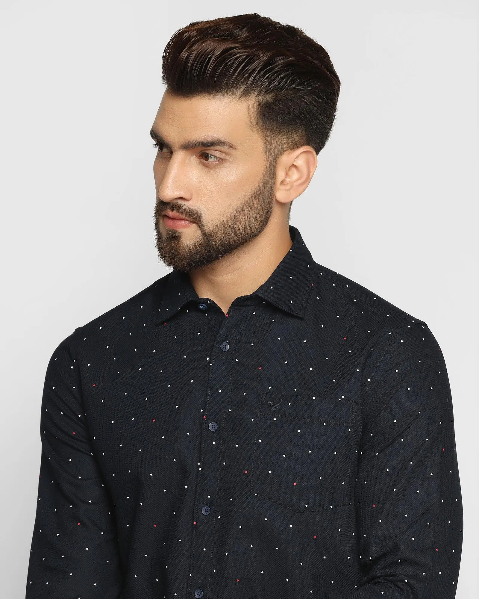 Must Haves Casual Navy Printed Shirt - Cato