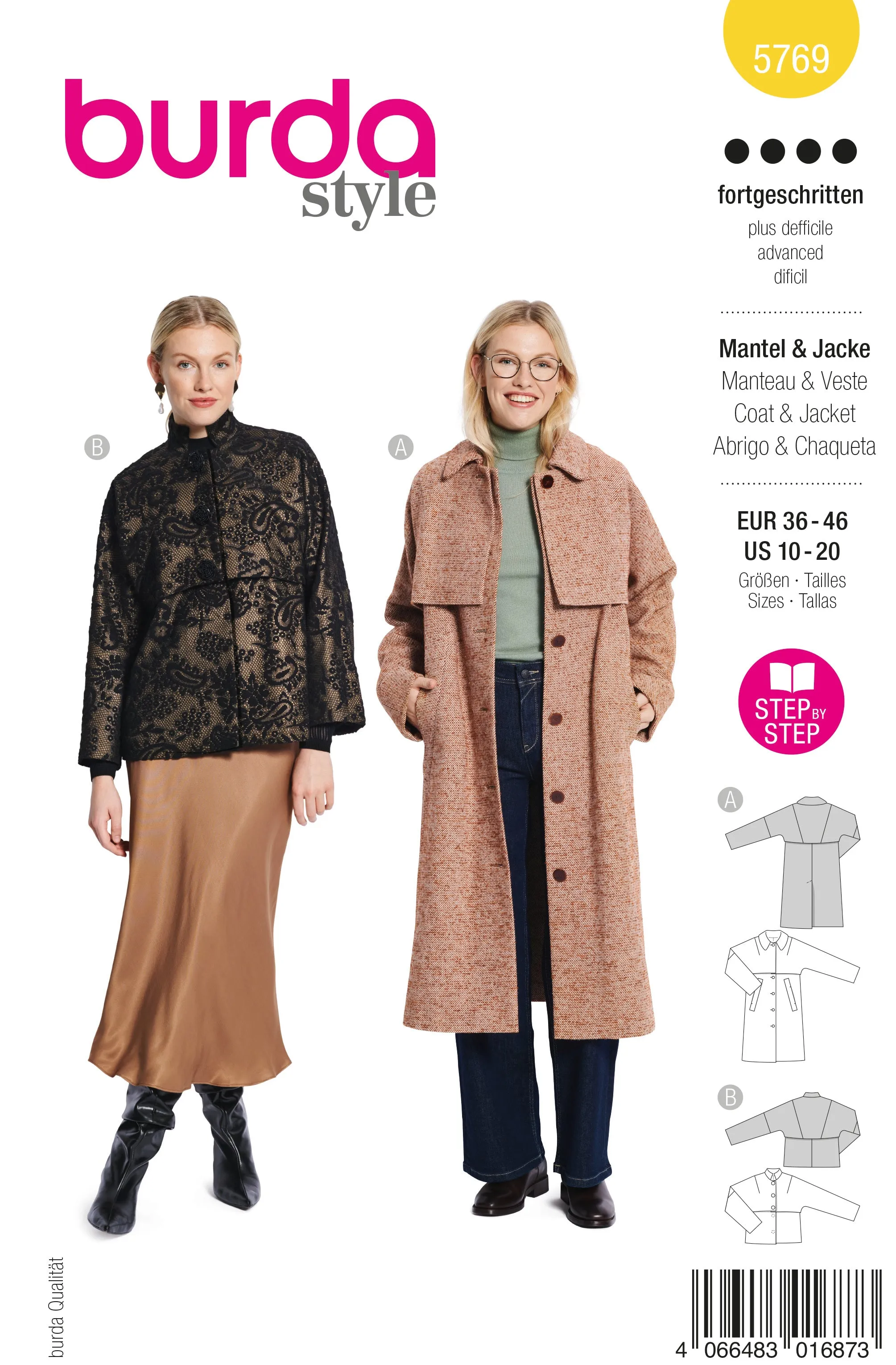 Patron Burda n°5769 : Manteau & Veste