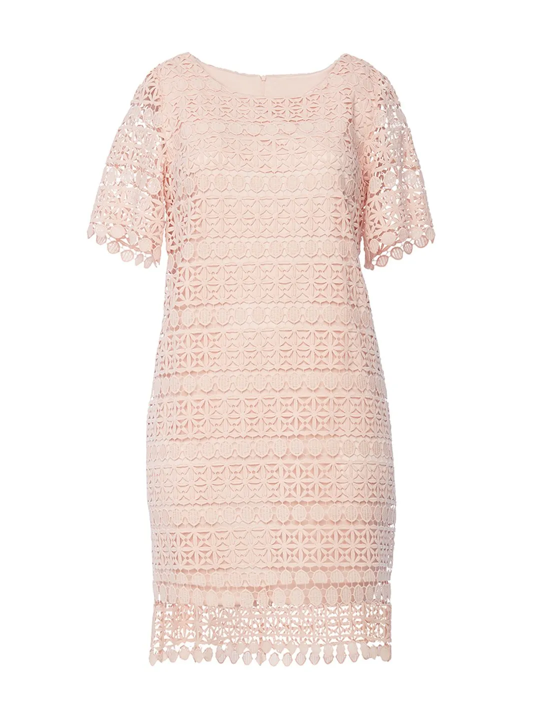 Peach Lace Shift Dress