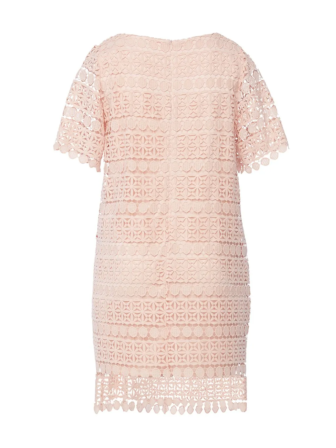 Peach Lace Shift Dress