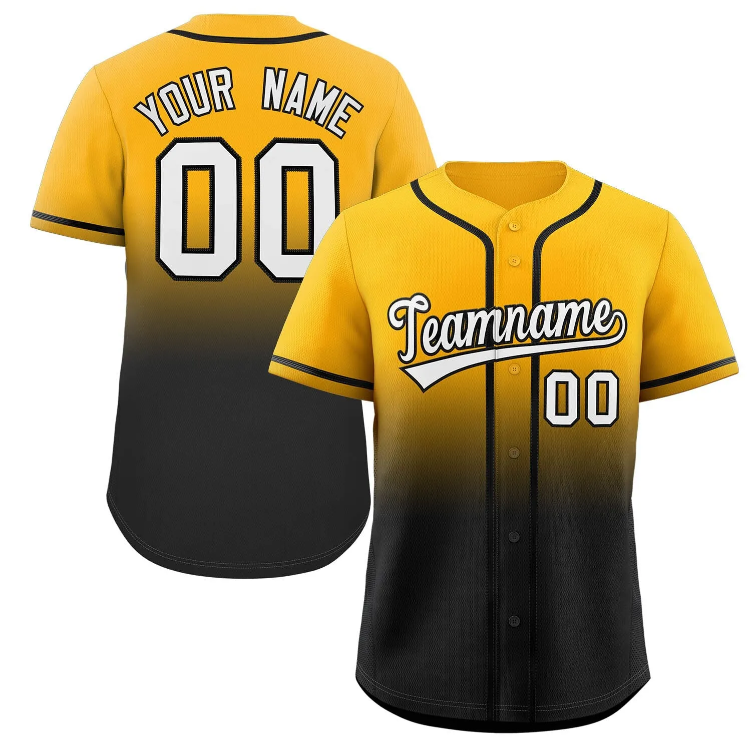 Personalized Baseball Jersey Shirt, 3D All Over Print Gradient Color Design Custom Name Team Number, Idea Baseball Shirt for Fan