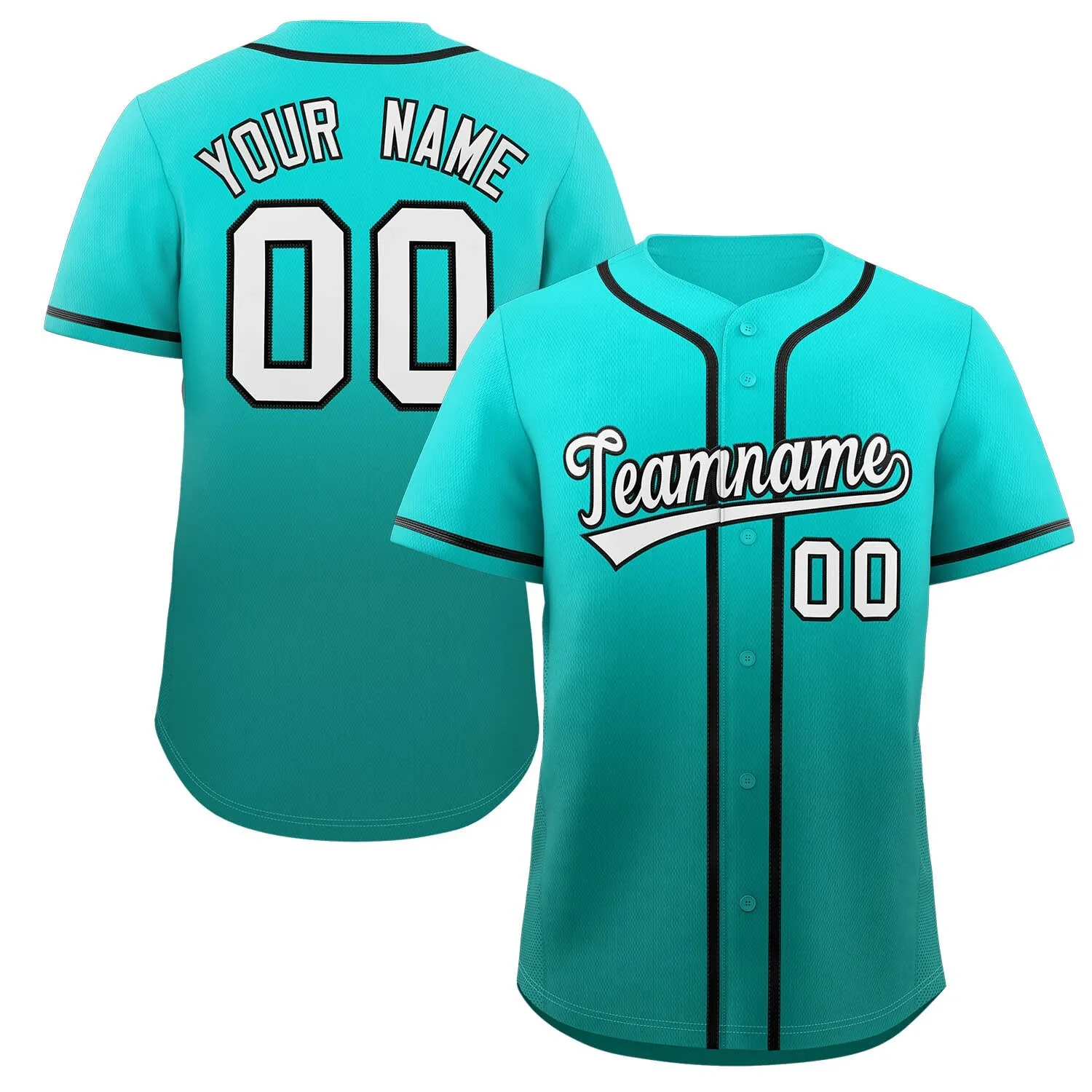 Personalized Baseball Jersey Shirt, 3D All Over Print Gradient Color Design Custom Name Team Number, Idea Baseball Shirt for Fan