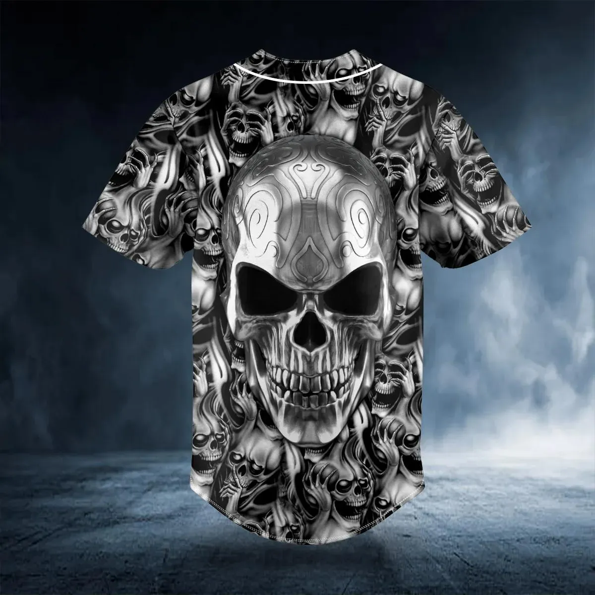 Personalized Tribal Tattoos Metal Skull Custom Baseball Jersey