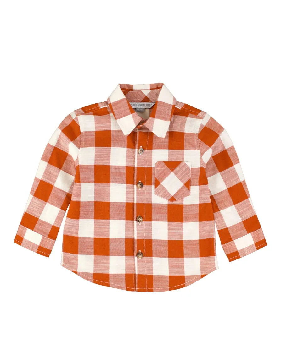 Plaid Long Sleeve Button Down Shirt