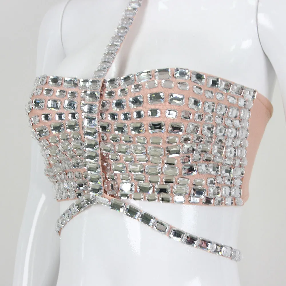 Pre Order:  Flash Diamond Neck Chain Halter Top