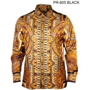 PRESTIGE BUTTON DOWN BLACK VERSACE INSPIRED SHIRT