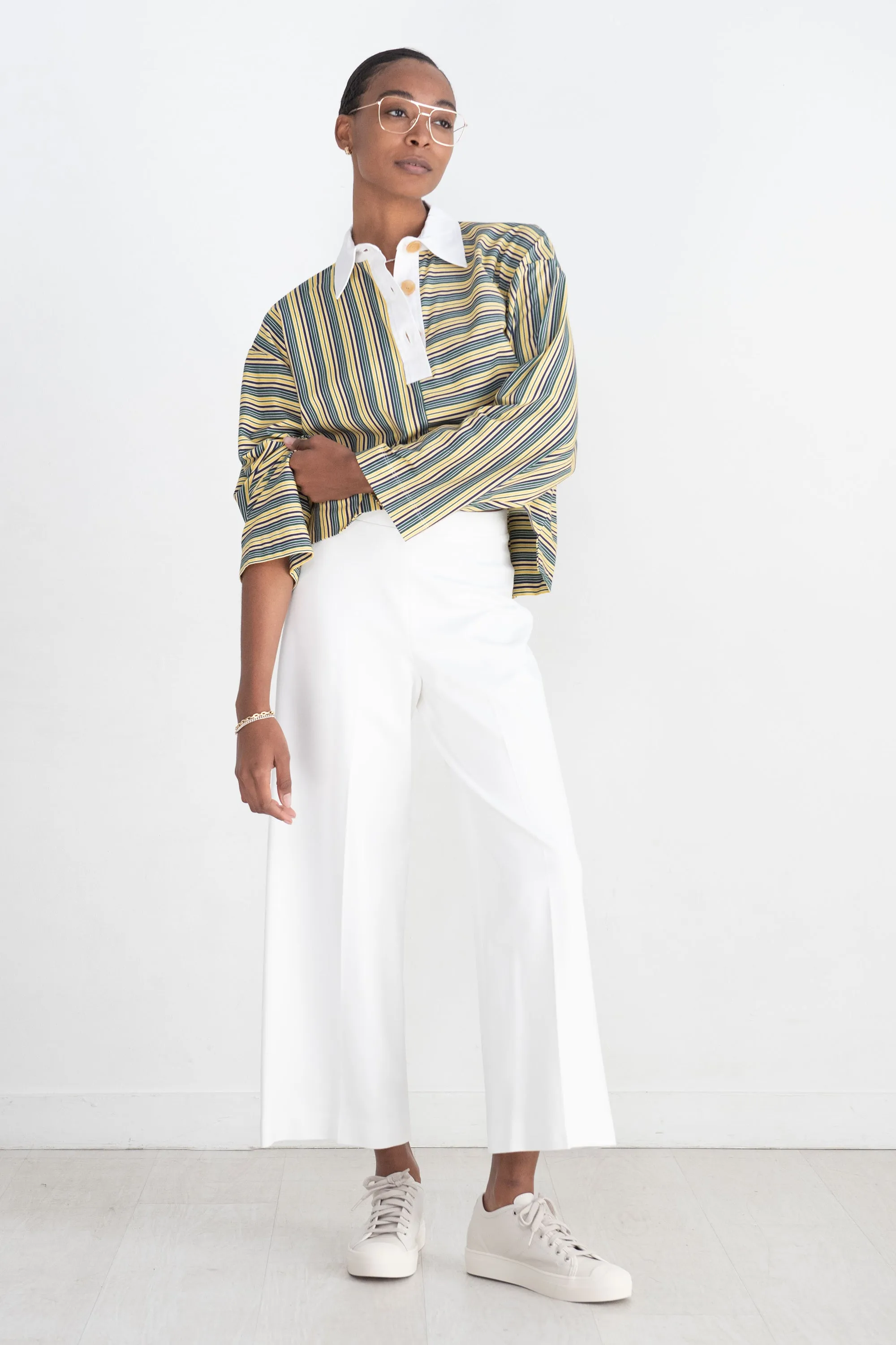 Pull On Cropped Straight Pant, White