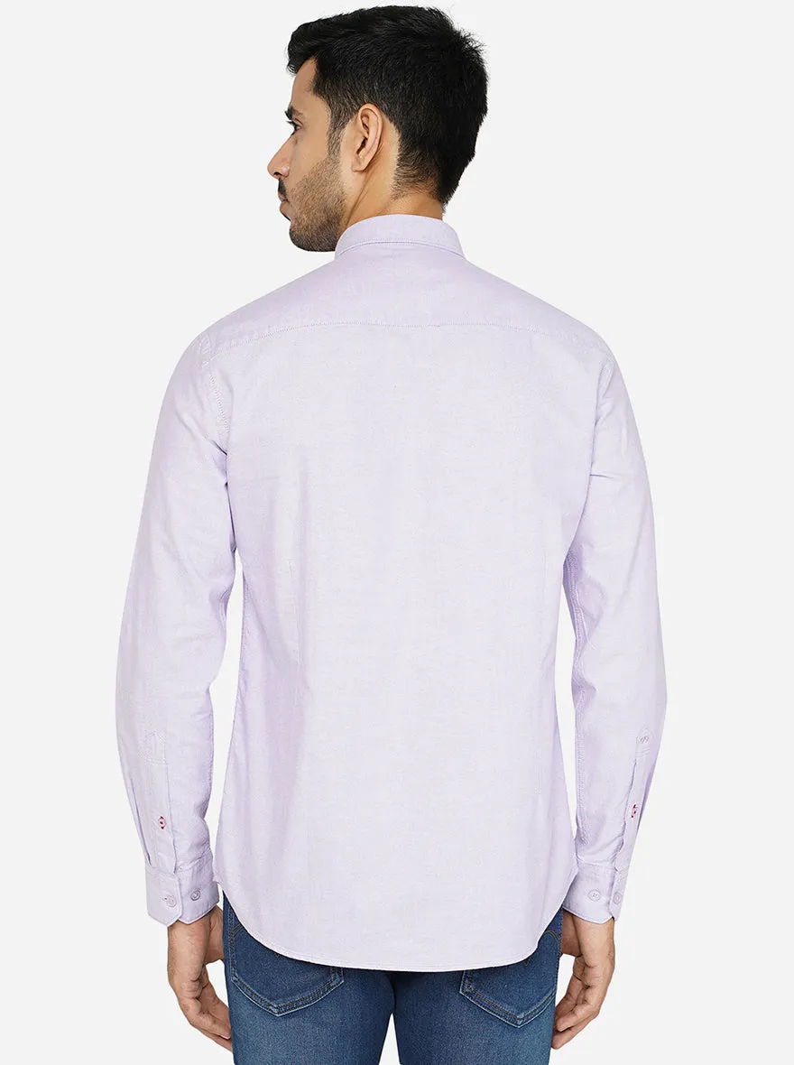 Purple Solid Slim Fit Casual Shirt | JadeBlue