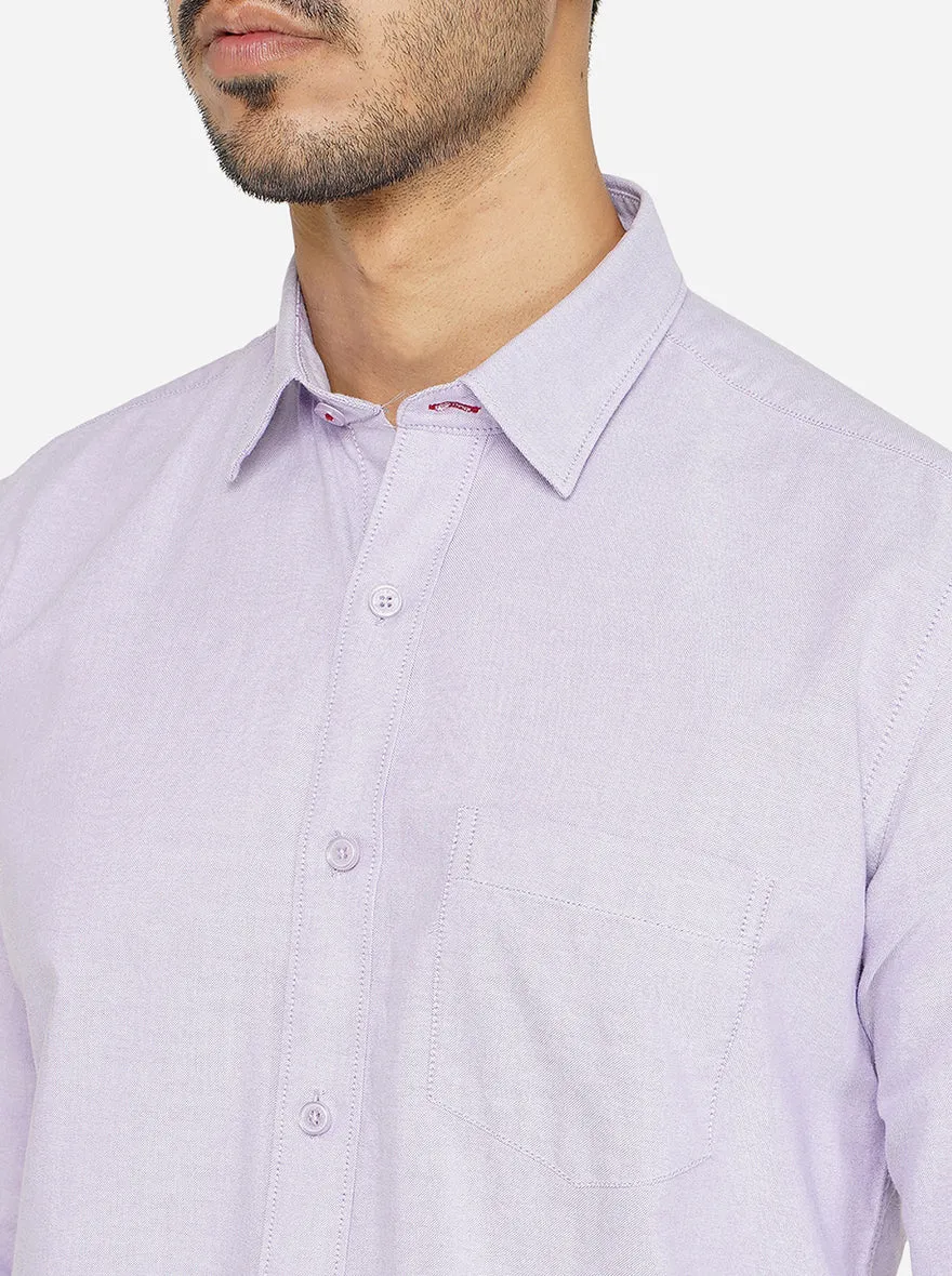 Purple Solid Slim Fit Casual Shirt | JadeBlue