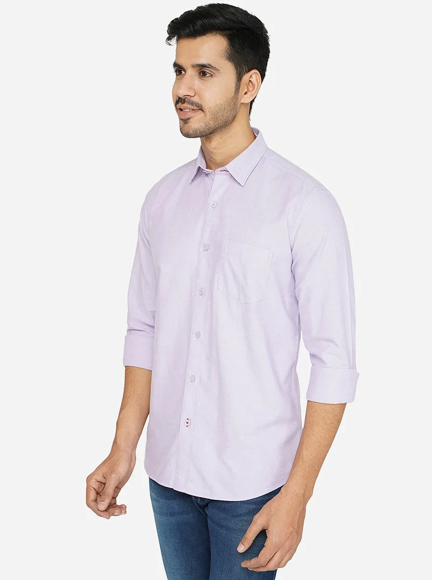 Purple Solid Slim Fit Casual Shirt | JadeBlue