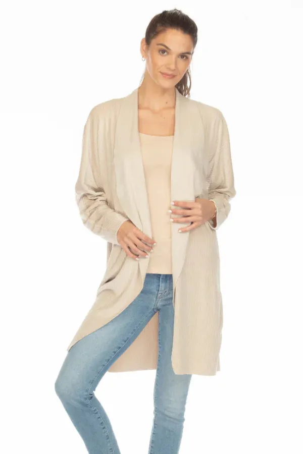 Reversible Raw Edge Long Cardigan