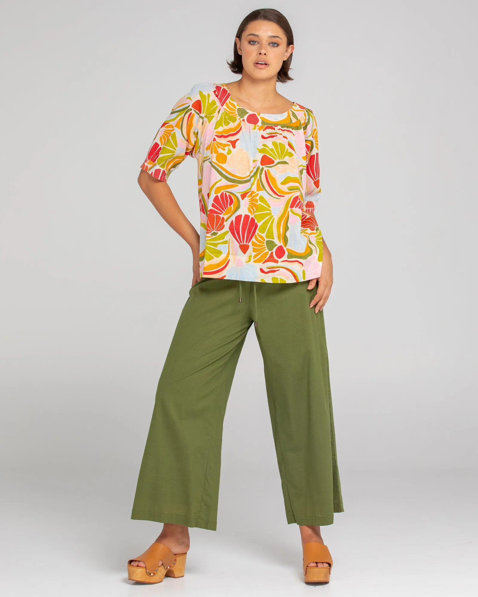 Ria Pant With Pockets - Khaki