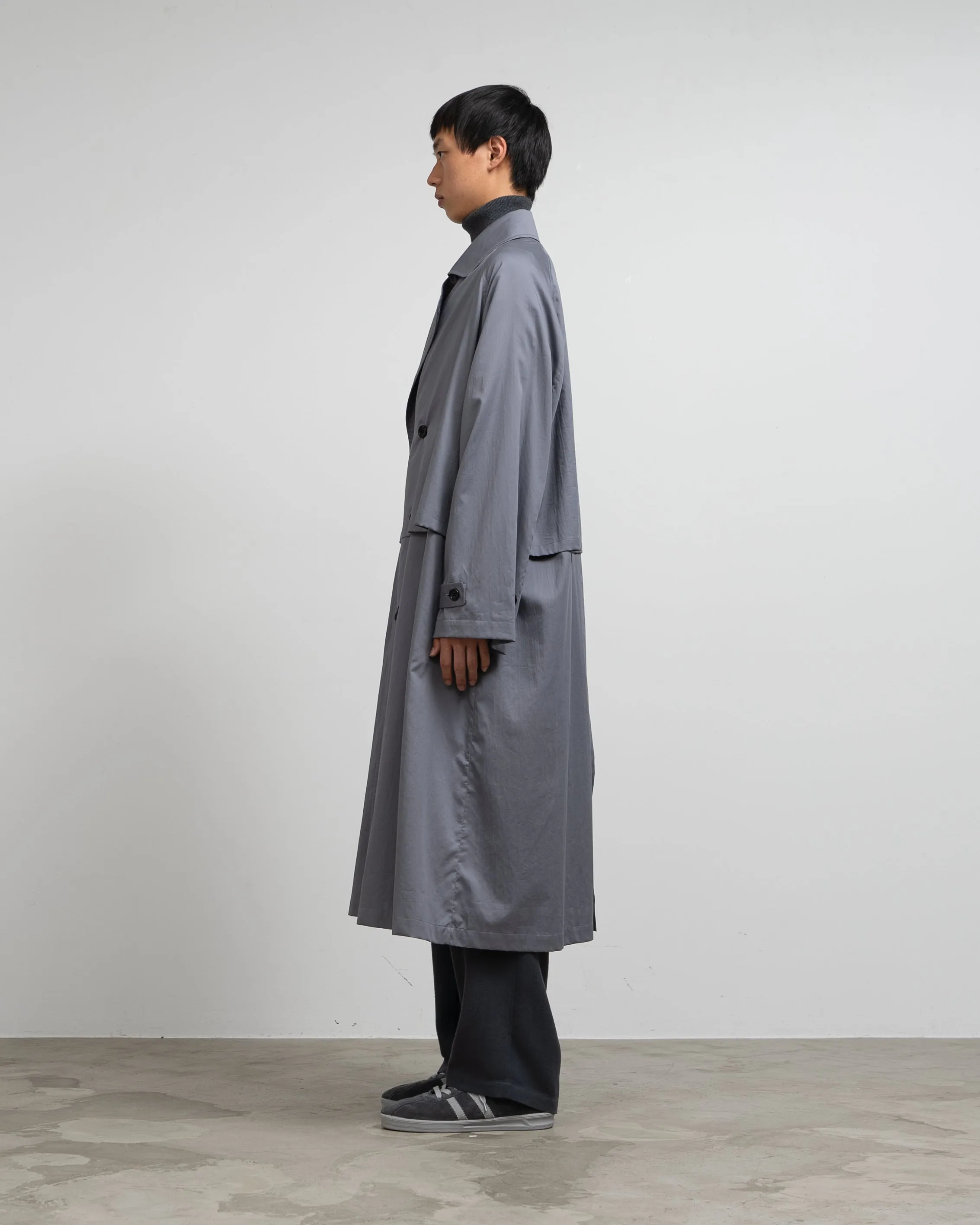 Silicon Poplin Cape Trench Coat