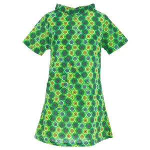 Sixties Shift Dress - Green Daisy Spray