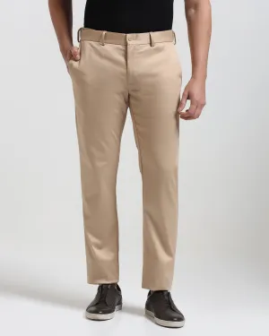 Slim Comfort B-95 Casual Beige Solid Khakis - Wolf