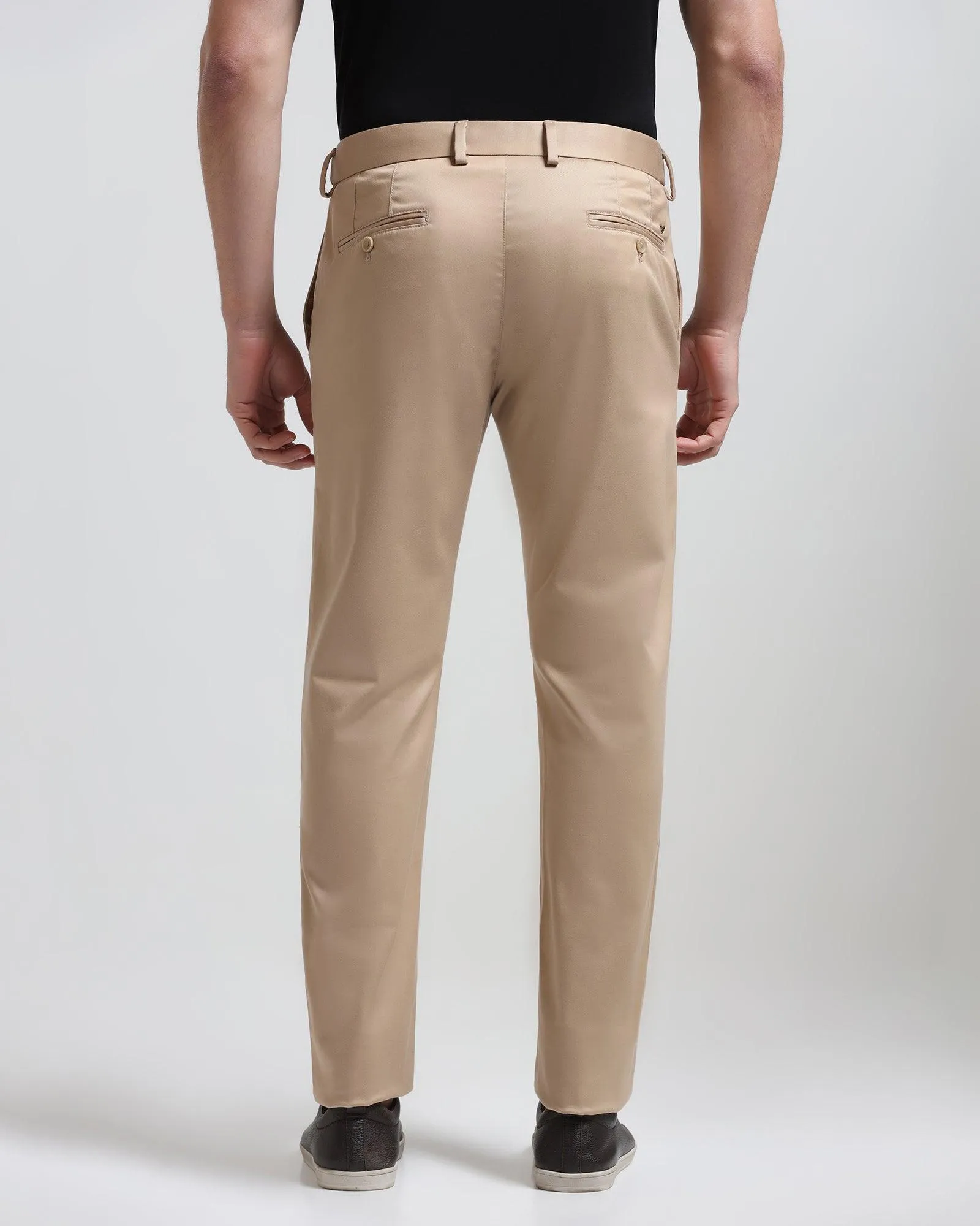 Slim Comfort B-95 Casual Beige Solid Khakis - Wolf