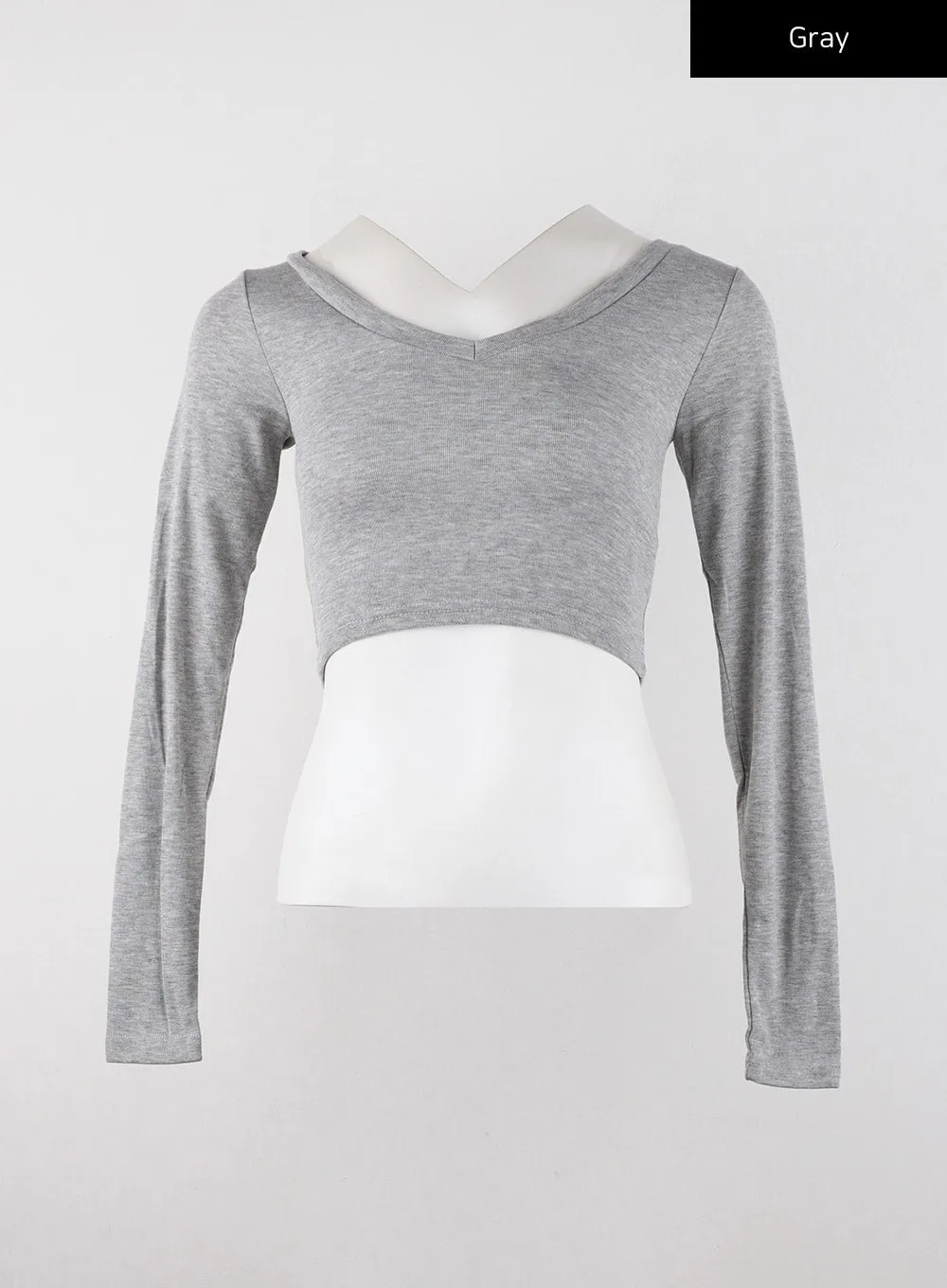 Slim V-Neck Crop Top CD322