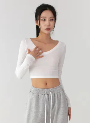 Slim V-Neck Crop Top CD322