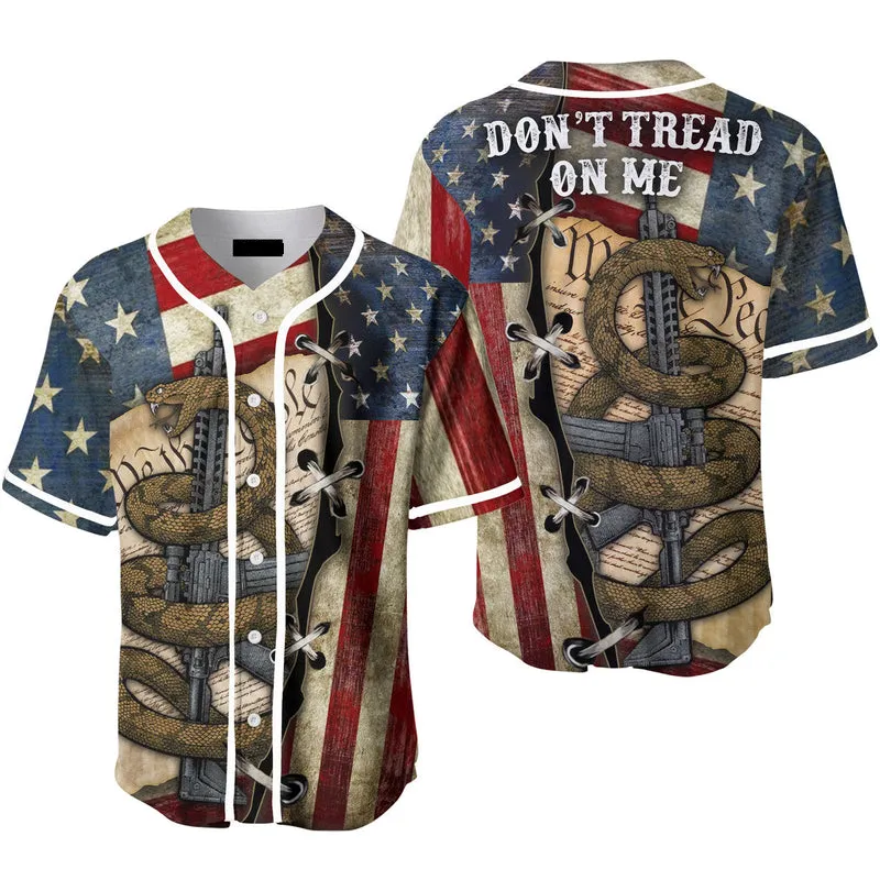 Snake American Flag Baseball Jersey, Idea Gift for Men & Women