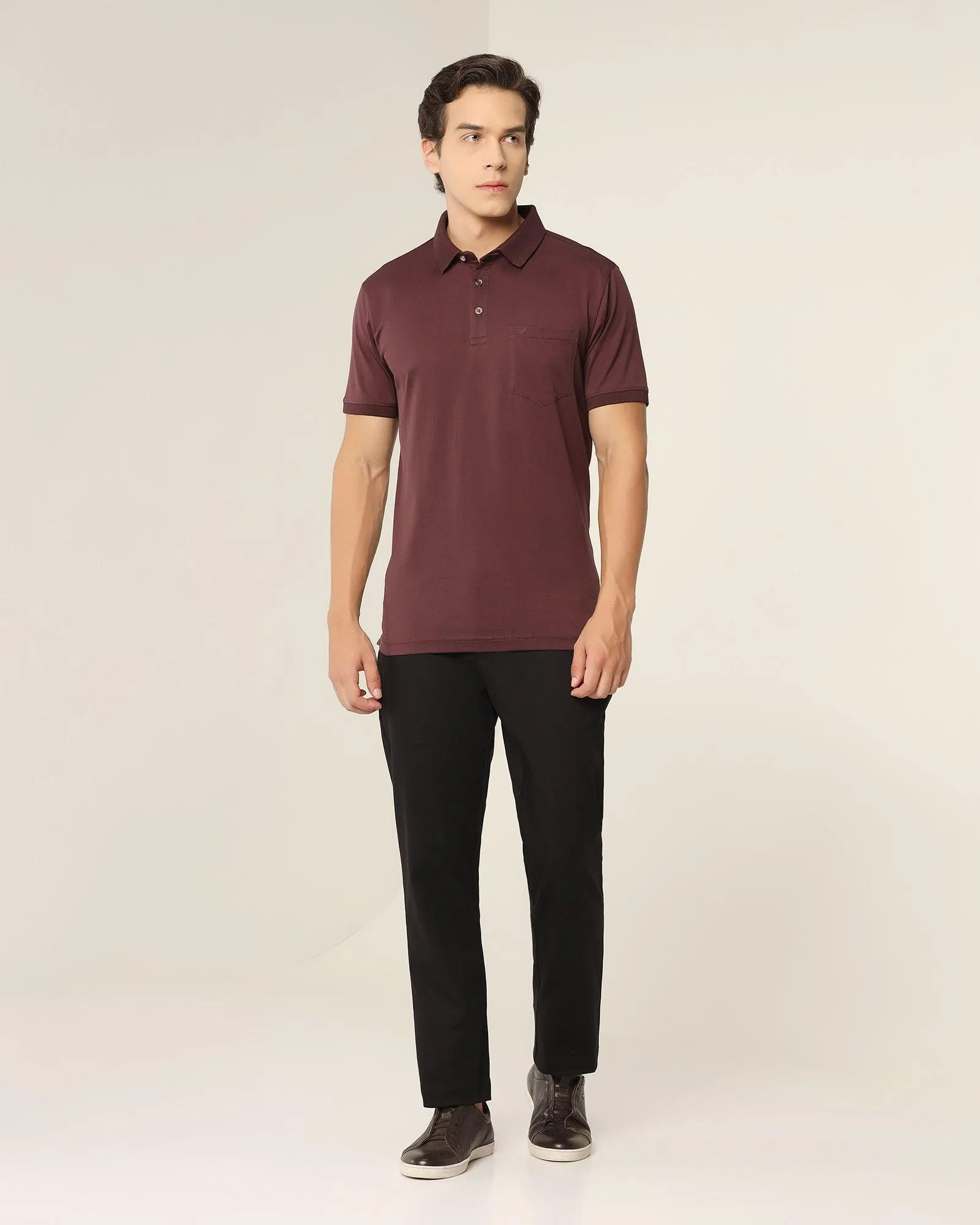 Straight B-90 Casual Black Textured Khakis - Altus