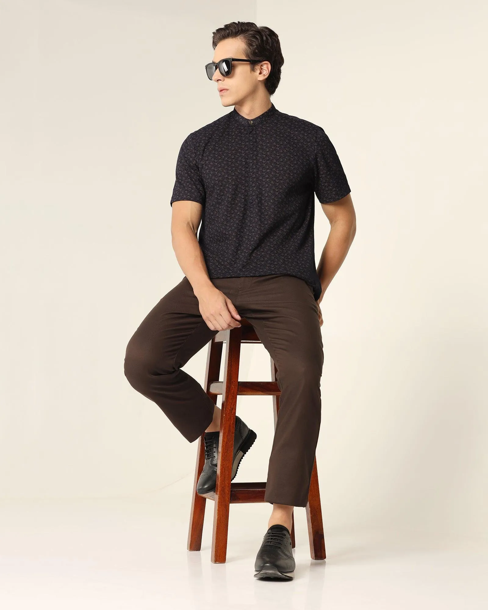 Straight B-90 Casual Dark Olive Textured Khakis - Altus