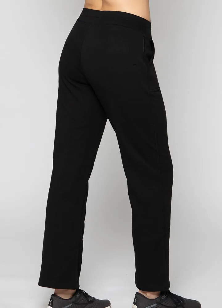 Track Pants for Women Wide Leg -Black