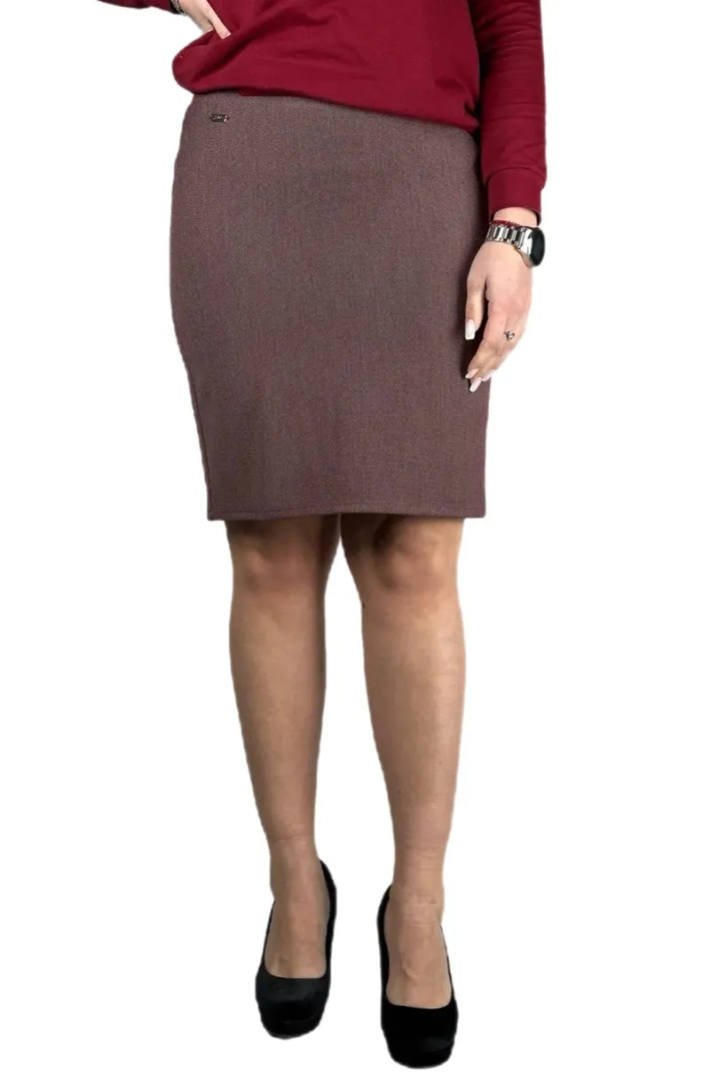 Twill Skirt in Light Burgundy Style 192-55G