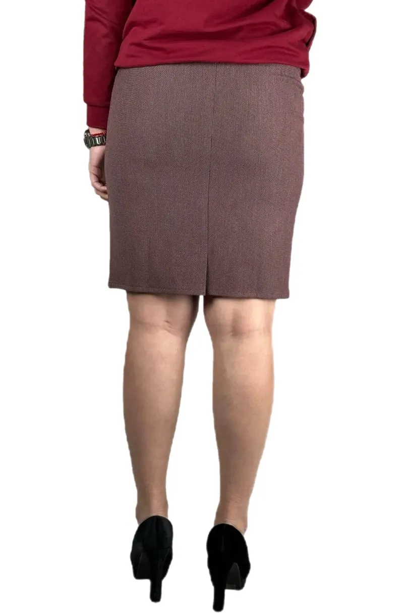 Twill Skirt in Light Burgundy Style 192-55G