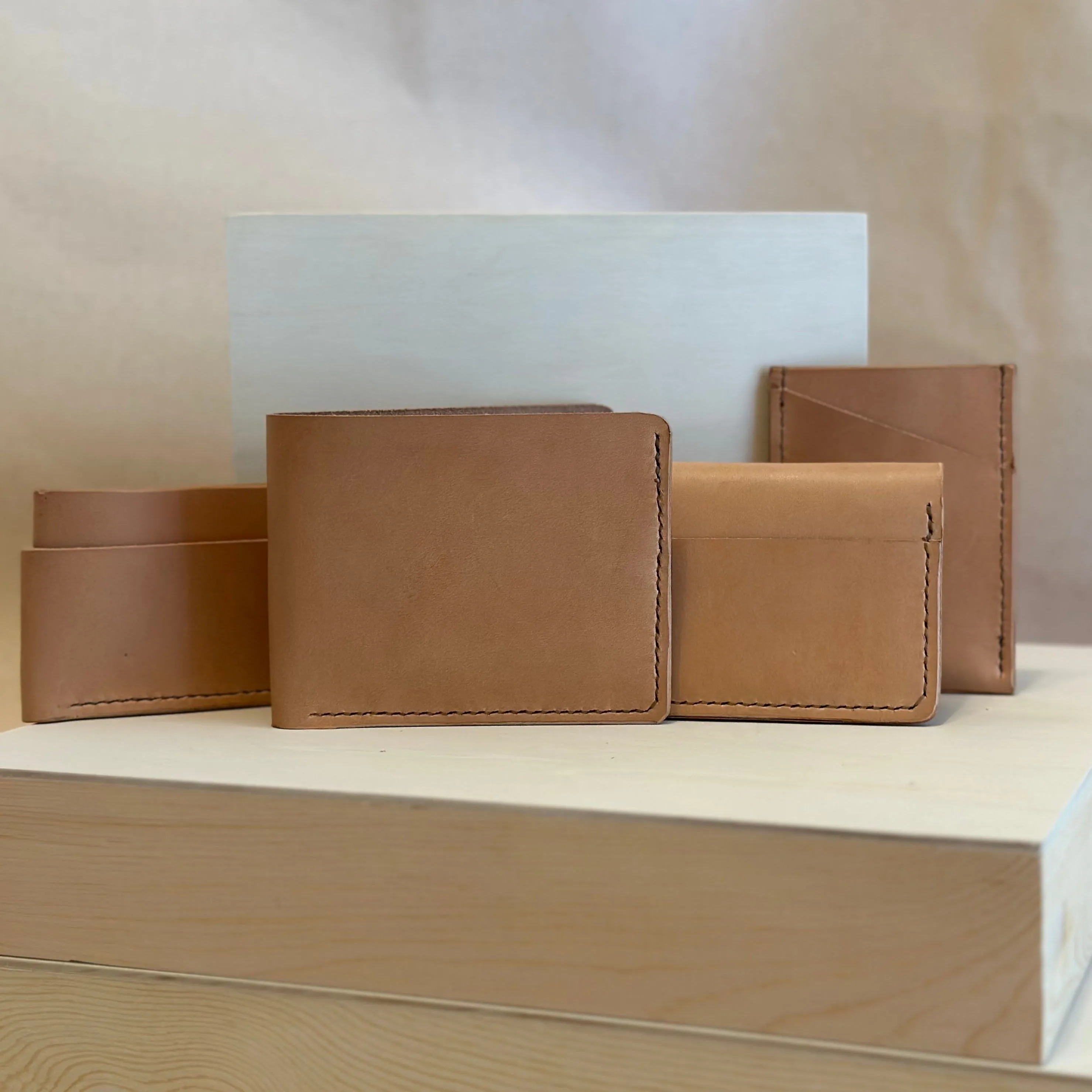 Veg Tan Vertical Leather Wallet