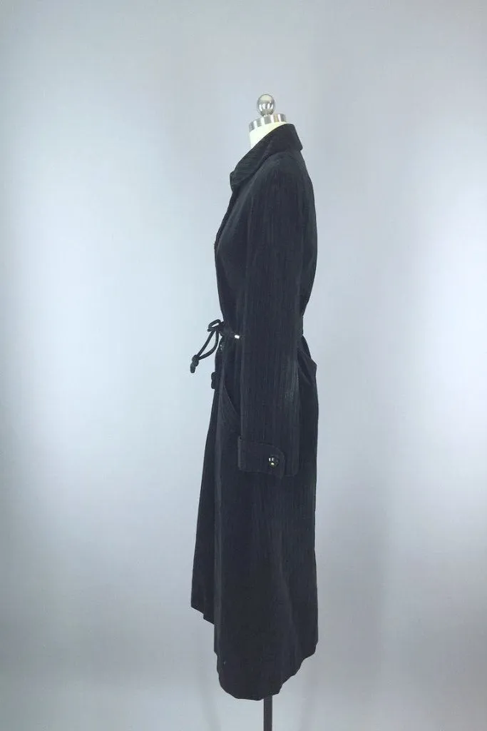 Vintage Black Velvet Coat