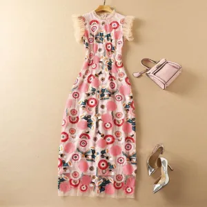 Women's Embroidered Mesh Fashion Dress