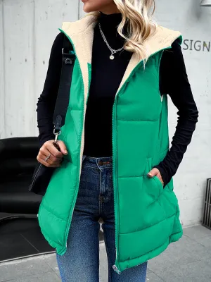 Women's Loose Commuting Mid-Length Hooded Cotton Coat