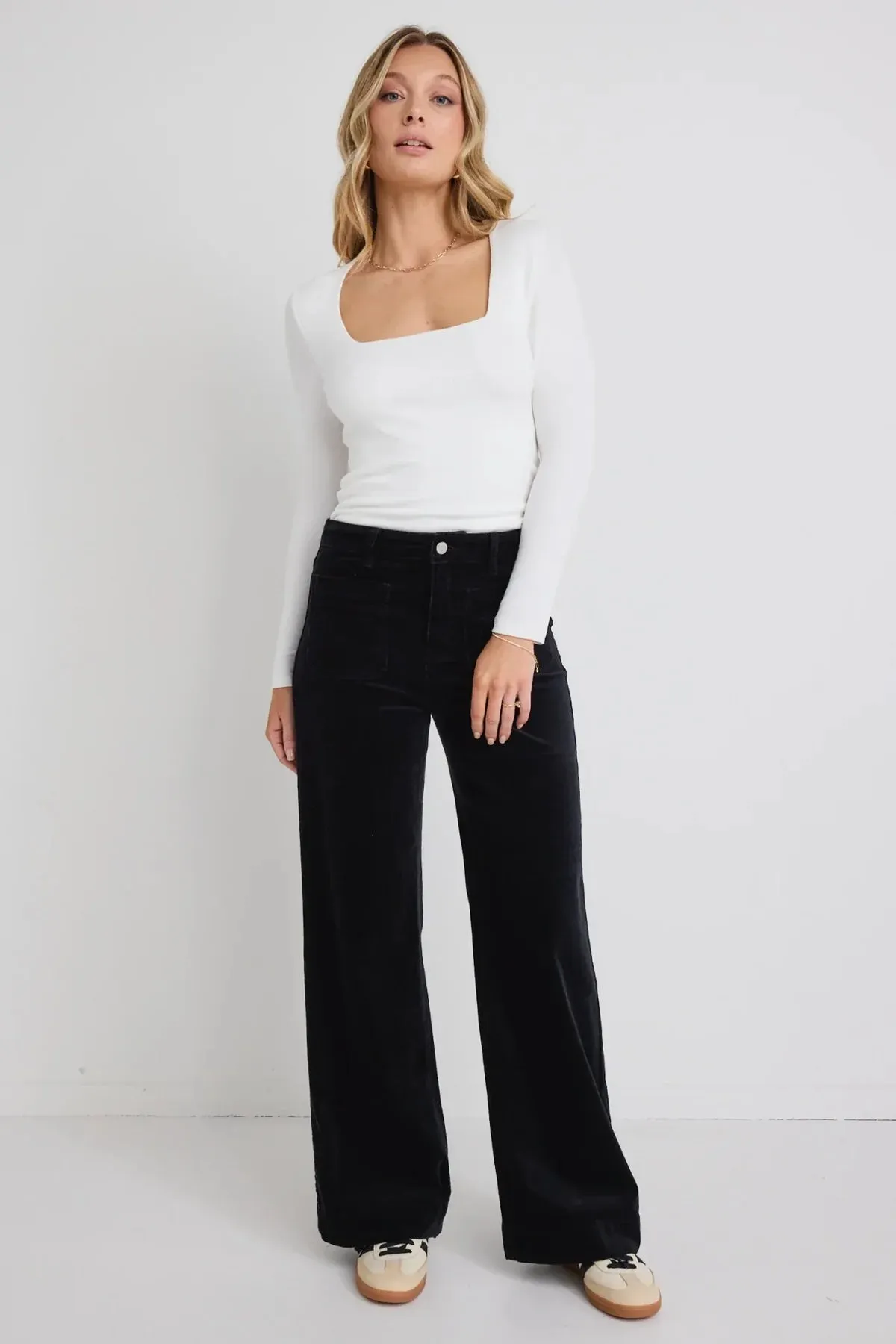 Zoey Wide Leg - Black Cord